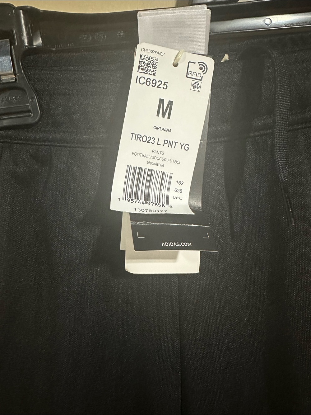 adidas Black Joggers with White Three-Stripe Side Detail - Picture 3 of 3